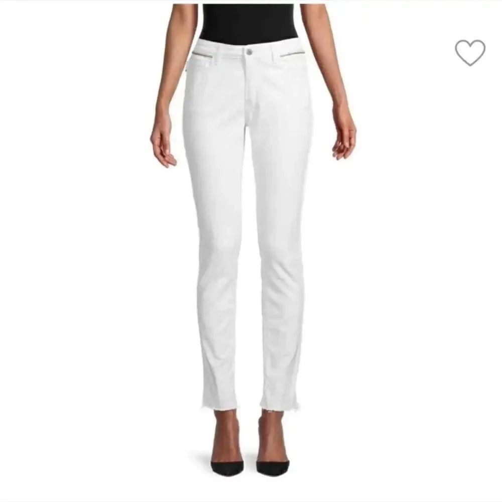 Zadig & Voltaire Eva Cher Moto Zipper Raw Hem Skinny Jeans Sz 24